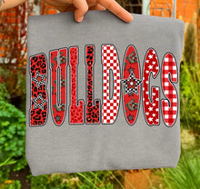 Load image into Gallery viewer, Bulldogs Red Fun Letters