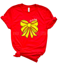 Load image into Gallery viewer, Softball Bow - Let’s go Dogs