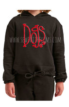 Load image into Gallery viewer, Brandon Bulldogs - Dogs Whimsy - Black Youth & Ladies Hooded Sweatshirt (Copy)