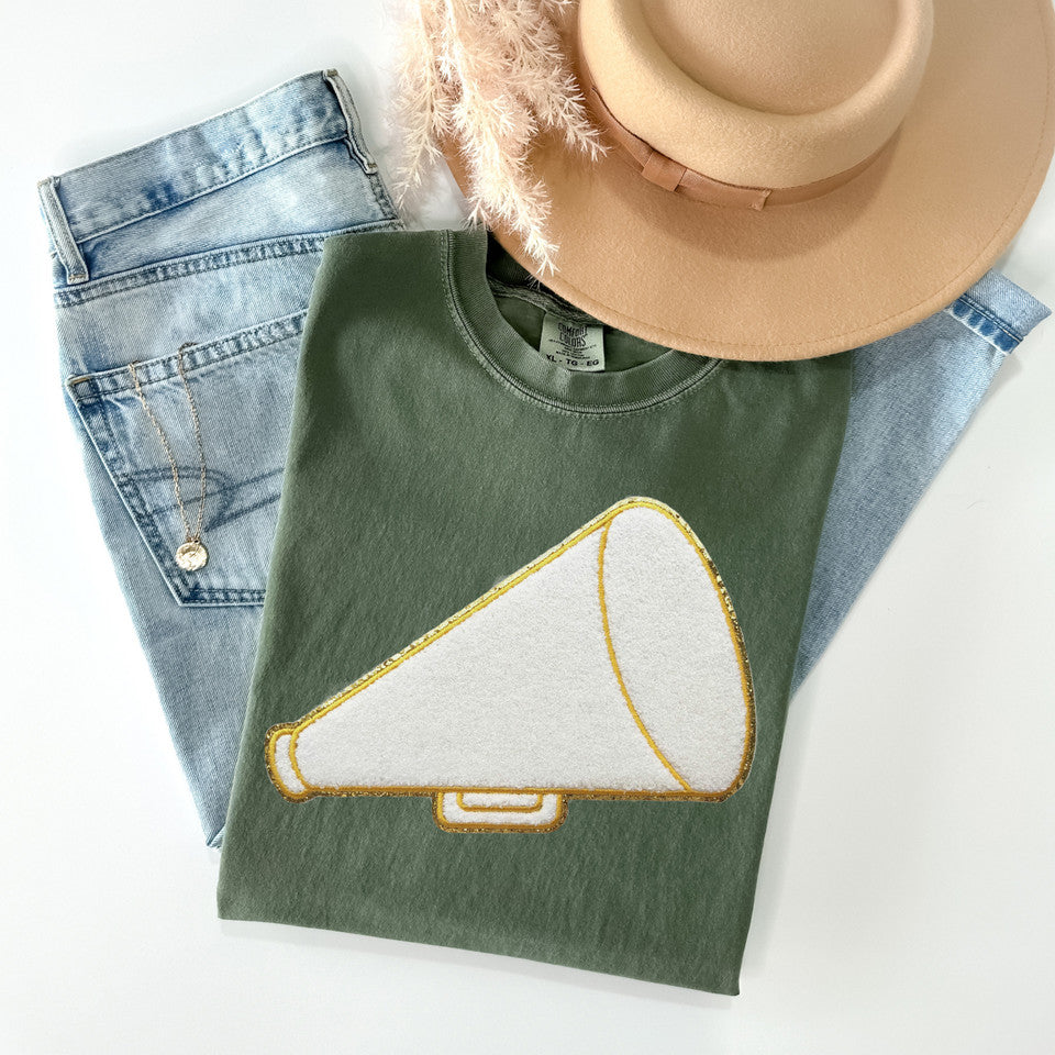 Megaphone Chenille Glitter Patch