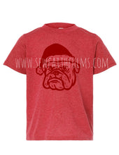 Load image into Gallery viewer, Bulldog Santa Hat Red Tonal
