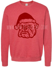 Load image into Gallery viewer, Bulldog Santa Hat Red Tonal

