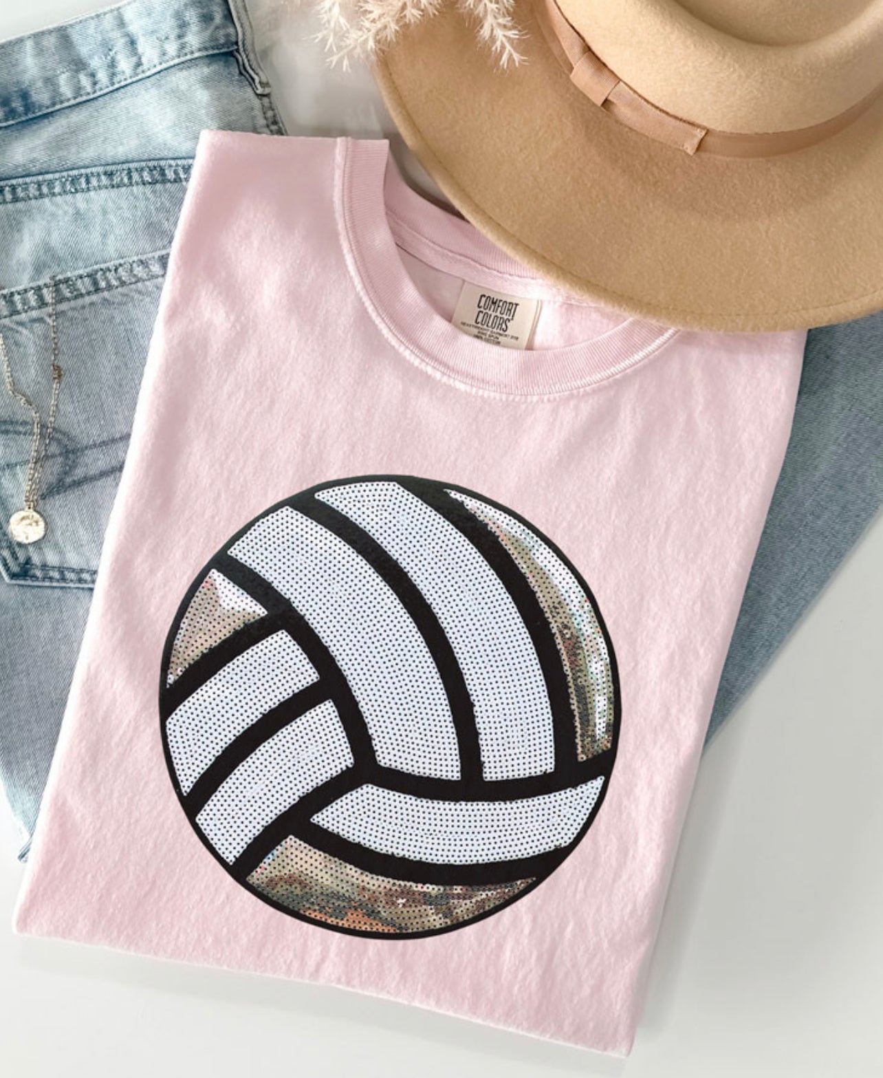 Volleyball sequin patch