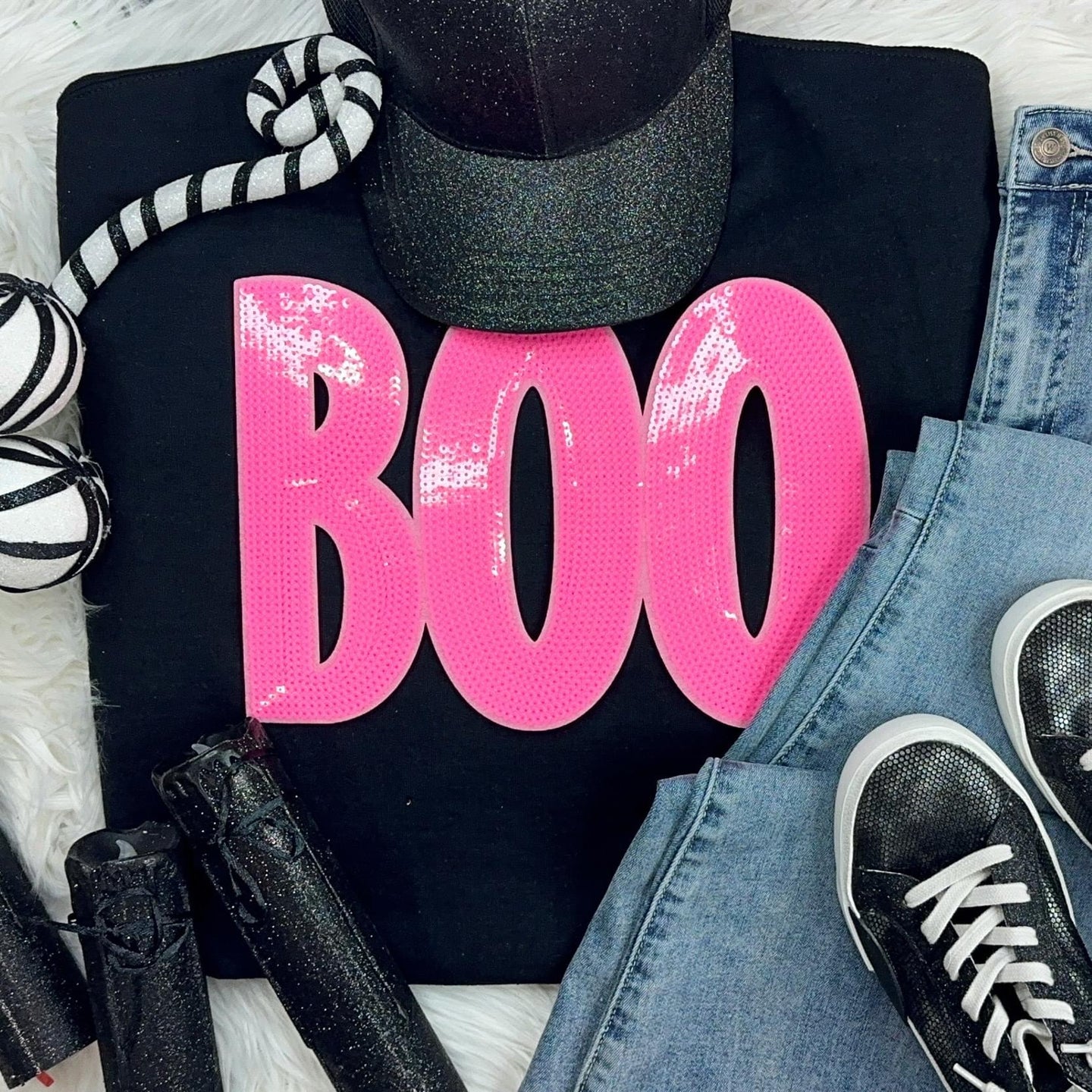 BOO PINK Sequin Patch