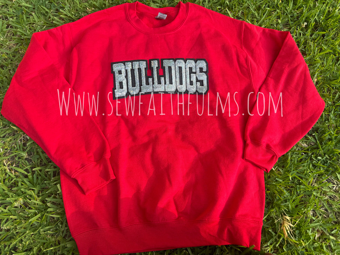 Bulldogs Black Silver Sequin Patch