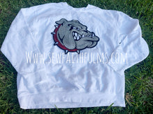Load image into Gallery viewer, Bulldog Face Red Silver Sequin Patch
