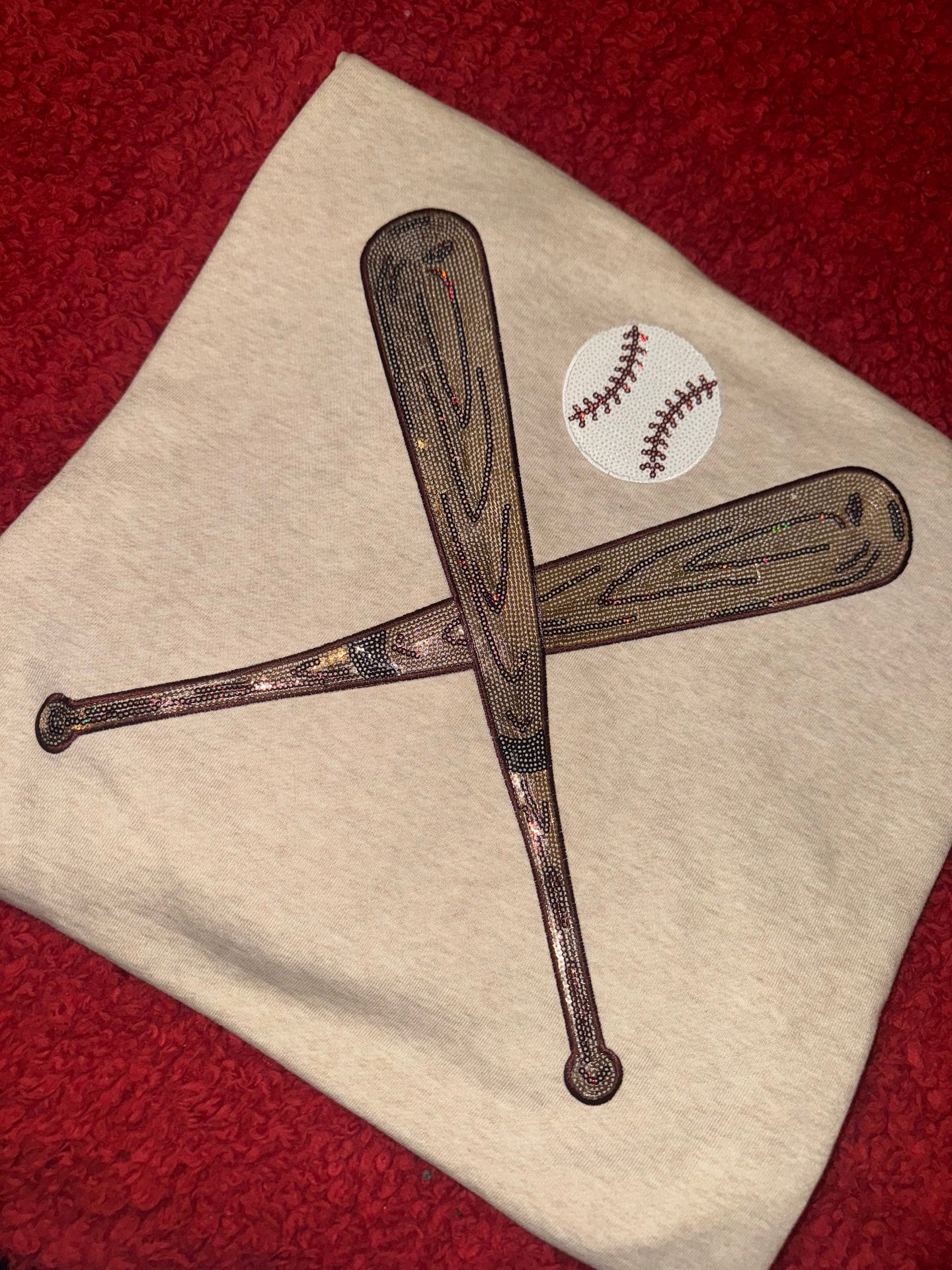 Baseball and Bats Sequin Patch