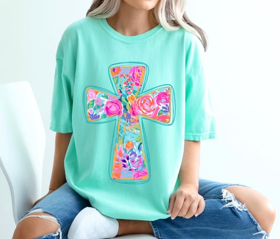 Floral Cross Bright