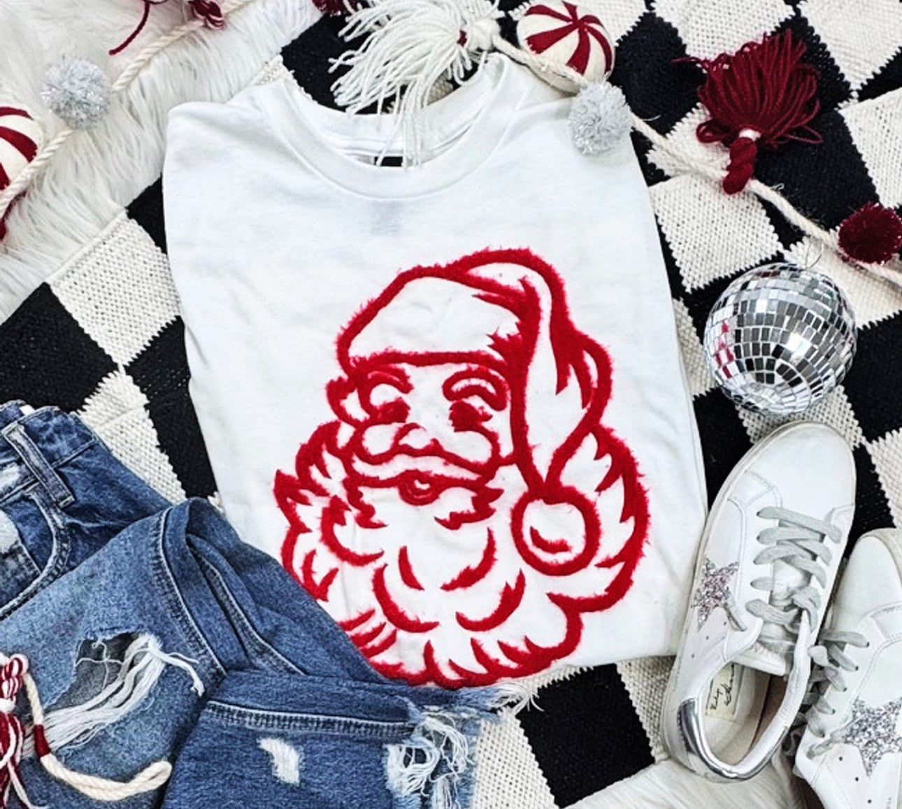 Santa Face Fuzzy Patceh