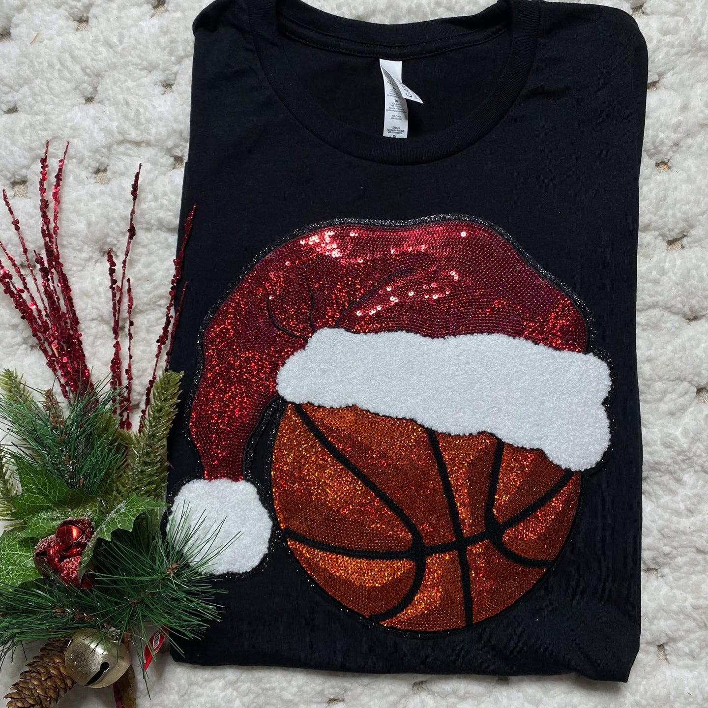 Basketball with Santa Hat