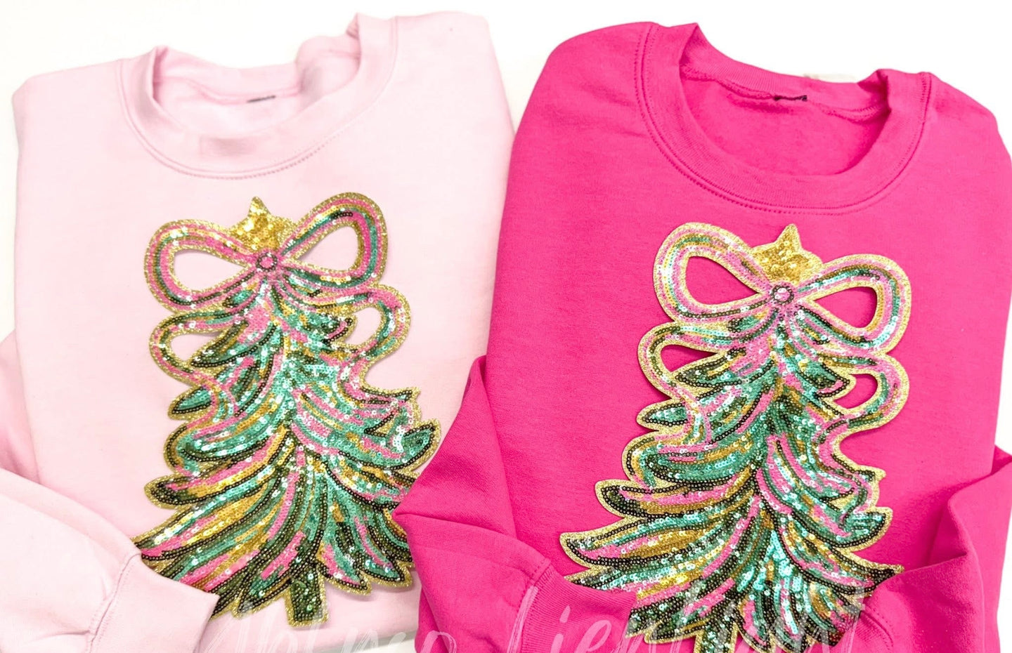 Whimsical Bow Tree Sequin Patch